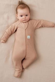  Kız Bebek Organik Pamuklu Pijama Tulum (1.0 TOG) Somon