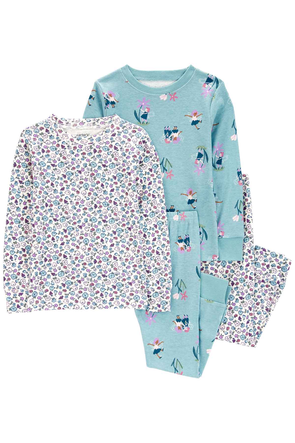 Küçük Kız Çocuk Pijama Set 4'lü Paket - 1
