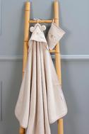  Üçgen Başlıklı Havlu + Kese-Pyjama-Kahve-75x75 / 15x21