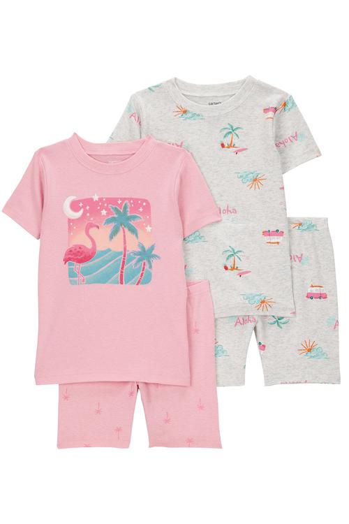  Küçük Kız Çocuk Pijama Set 4'lü Paket