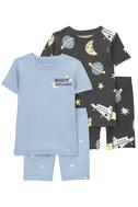  Küçük Erkek Çocuk Pijama Set 4'lü Paket