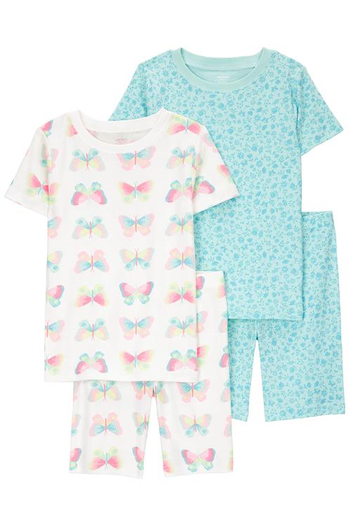  Kız Çocuk Pijama Set 4'lü Paket