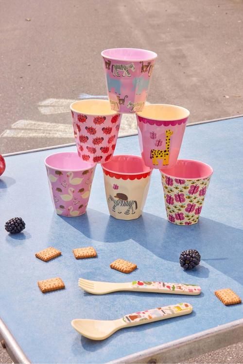  6'lı Melamin Bardak Seti Pembe Vahşi Yaşam 160 ml