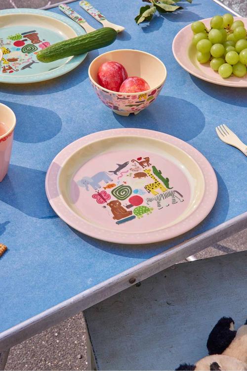  Melamin Yemek Tabağı Pembe Vahşi Yaşam