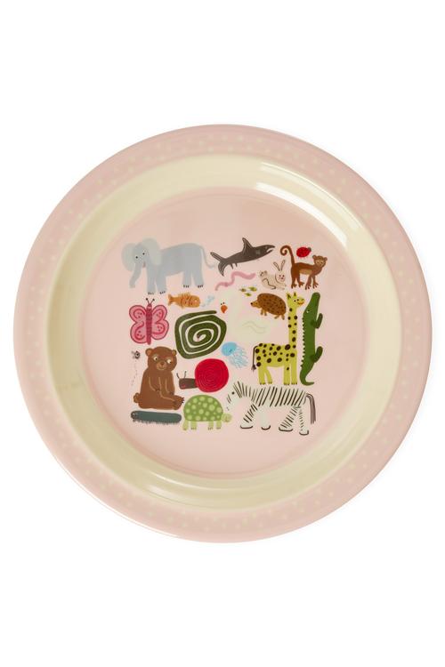  Melamin Yemek Tabağı Pembe Vahşi Yaşam