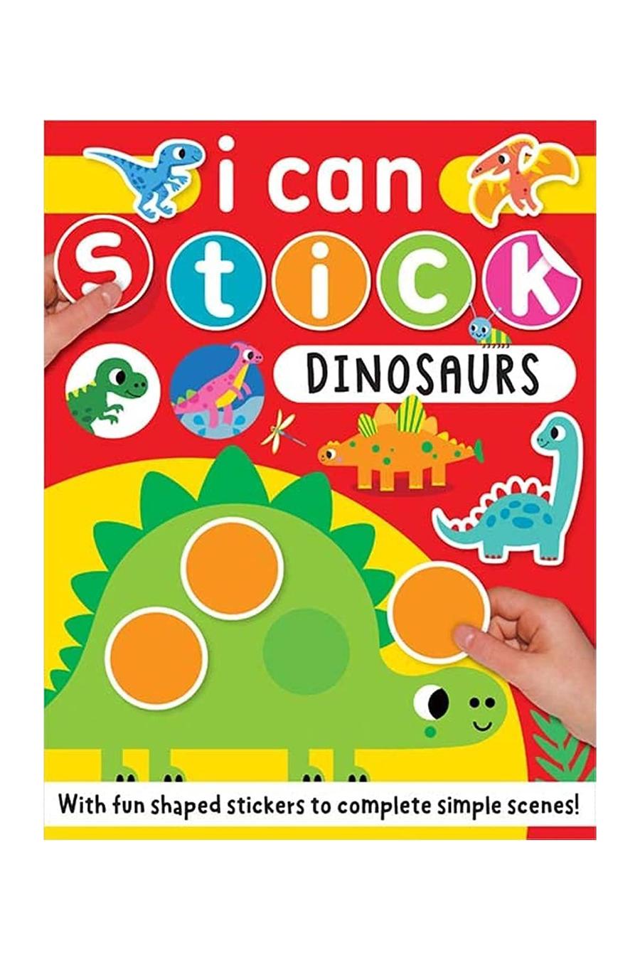  I Can Stick Paperback İngilizce Oyunlu Kitap 24 Sayfa Dinosaurs