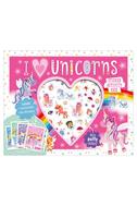  Puffy Stickers Paperback İngilizce Sticker Kitabı 16 Sayfa I Love Unicorns
