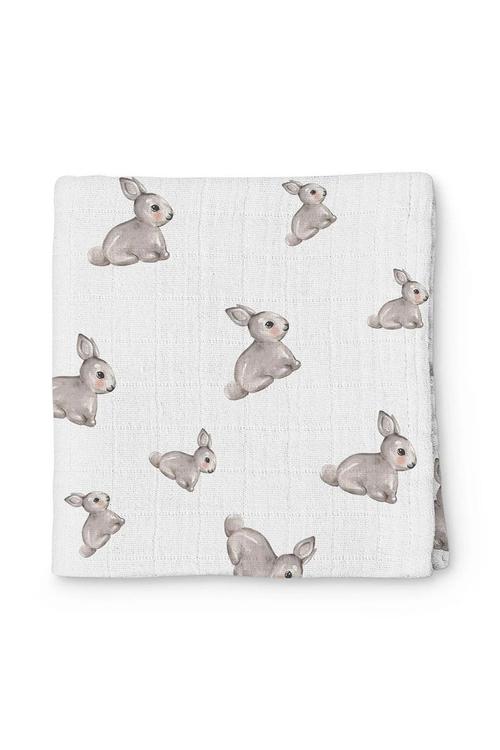  2'li Müslin Bebek Örtüsü Iconique Lapin ve Innocent Pembe 100x100 cm