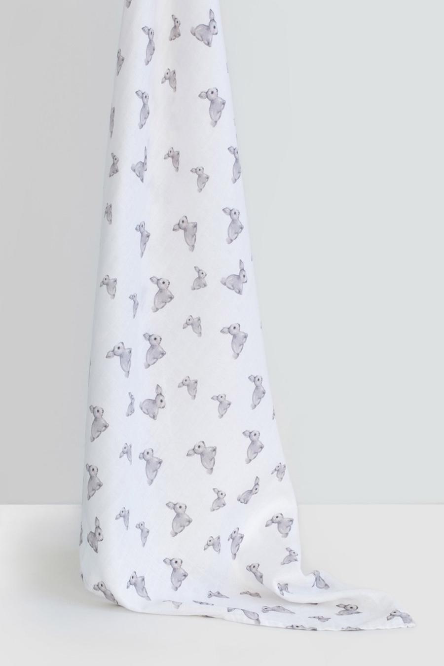  2'li Müslin Bebek Örtüsü Iconique Lapin ve Endless Mavi 100x100 cm